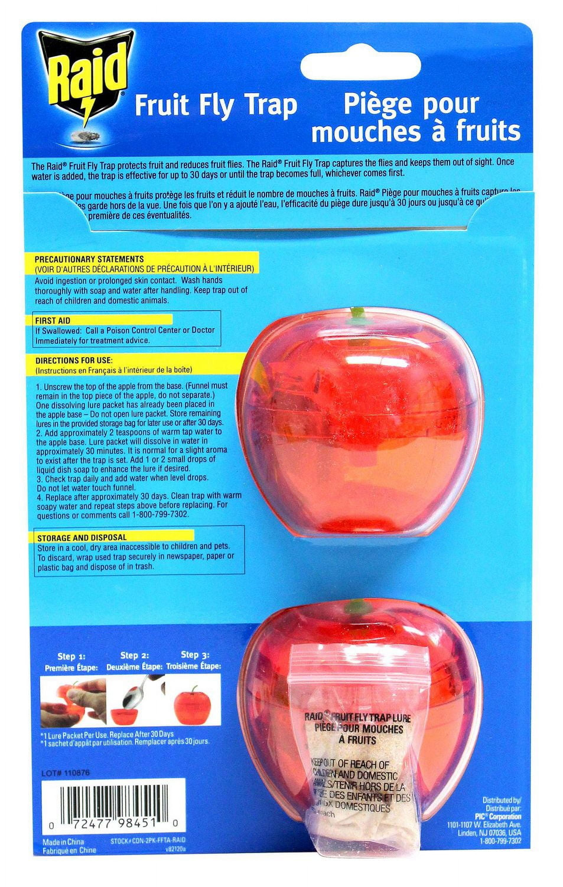 Raid® Piège pour mouches à fruits Piège pour mouches à fruits  - Paquet de 2