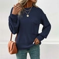 thumbnail image 6 of Baqcunre Women's Clothing, Womens Tops 2025 Oversized Long Sleeve Crewneck Waffle Knit Shirts Business Casual Blouses Basic Shirts Valentines Day Gifts, 1Pc Sweater Blue L, 6 of 6