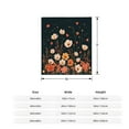 thumbnail image 5 of Durable Soft & Warm Flannel Blanket - Cozy Floral Design with White Orange & Pink Flowers on Dark Background Perfect for Sofa & Travel, 5 of 7