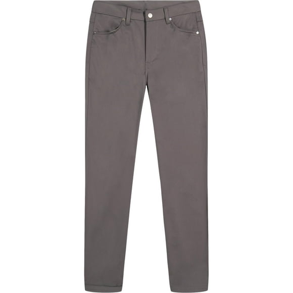 Pantalones IZOD, uniforme escolar para niños, parte delantera plana, sarga, color gris, talla 10