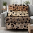 thumbnail image 2 of Brown Beige Blanket Soft Cozy Warm Throw Blanket for Couch, Plush Fuzzy Flannel Fleece Blankets for Sofa, Rustic Farmhouse Dog Paw Vintage Bed Blankets Lightweight Gifts for Women, 40"x50", 2 of 9