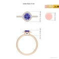 thumbnail image 4 of ANGARA Natural Vintage Style Claw-Set Round Tanzanite Halo Ring in 14K Rose Gold for Women (Size-6mm) | December Birthstone, Birthday, Anniversary, Jewelry Gift for Women | Natural Tanzanite Ring, 4 of 8