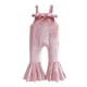 thumbnail image 1 of Odeerbi 0-7 Años Niñas Terciopelo Traje Arco Flamed Romper Cómodo Casual Color Sólido Alta Cintura Overalls Bib Pantalones Generales, 1 of 5