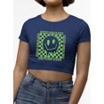 thumbnail image 3 of Keep Smiling Drip Face Crop Tee Women's -SelectDesign Designs, 3 of 4