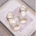 thumbnail image 6 of Spazoro Girls Dress Sandals with Pearl Bow, Adjustable Buckle Soft Comfortable Open Toe Non-Slip Sole Cute Princess Sandals for Toddler White, 6 of 9