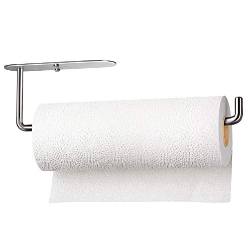 Hufeeoh Paper Towel Holder Under Cabinet Mount For Kitchen Paper Towel Adhesive Paper Towel Roll Holder For Bathroom Towel Sus304 Stainless Steel Walmart Com Walmart Com
