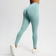 thumbnail image 4 of GNFQXSS High Waist Yoga Pants Butt Lift Seamless Stretchy Activewear Comfortable Fitness Casual Sportswear for Women for Running Exercise and Yoga Mint Green M, 4 of 7