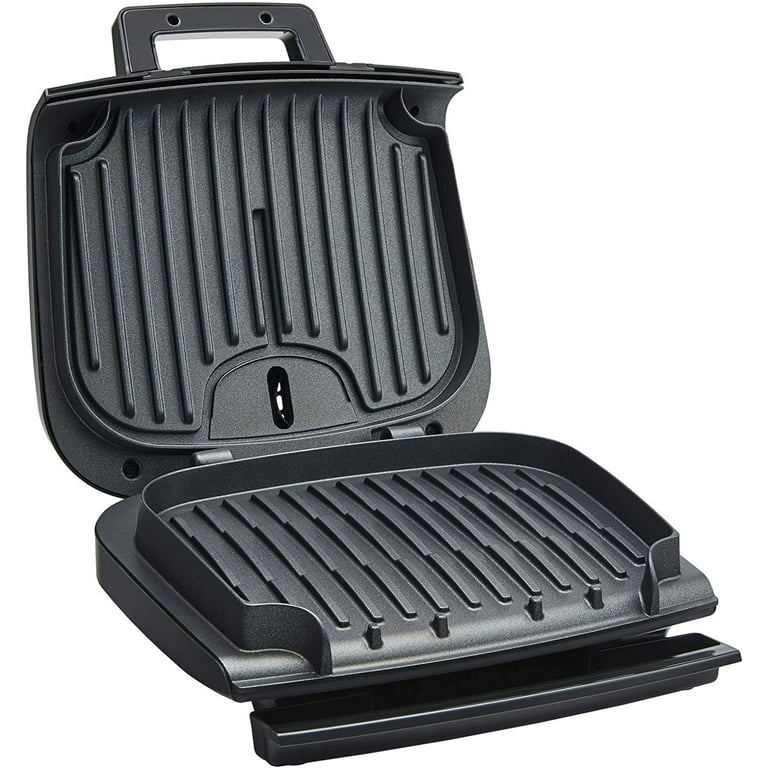  T-fal Stainless Steel Electric Grill 4 Servings Advanced  Charcoal Filtration, 900 Watts Nonstick Removable Plates, Dishwasher Safe,  Indoor, Frozen Food Silver and Black : Patio, Lawn & Garden
