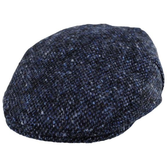 Foyle Marl Donegal Tweed Wool Ivy Cap - S  - Black/Blue