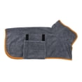 thumbnail image 2 of Quick-Drying Dog Bathrobe Highly Absorbent Soft Fleece Pet Drying Coat for Grooming and Warmth after Bath, Dark Gray Size M, 2 of 8