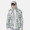 thumbnail image 2 of Fotbe Vintage Blue Floral Chaqueta con Protección Solar UPF 50+ para Hombre y Mujer, Camisa con Capucha y Bolsillos-Medium, 2 of 7