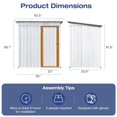 thumbnail image 4 of SYNGAR Storage Sheds 5 x 3 ft, Outdoor Storage Cabinet with Lockable Door Sloped Roof, Outdoor Storage Box Waterproof UV Proof for Patio Garden, Metal Tool Shed, White, 4 of 6