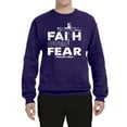 thumbnail image 2 of Wild Bobby, Faith Over Fear Psalm 118:6 White, Inspirational/Christian, Unisex Crewneck Graphic Sweatshirt, Purple, X-Large, 2 of 3