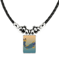thumbnail image 1 of pintura cultura pescado azul collar a mano colgante de cuerda de cuero Unbranded M, 1 of 3