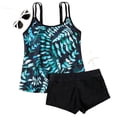 thumbnail image 2 of Women's Plus Size Bikini Set Printed Camisole Two Piece Sexy Swimsuit for Beach Vacation Summer,Green,2XL, 2 of 6
