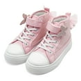 thumbnail image 2 of Toddler Sneakers for Girls Boys, Kids Canvas High Top Fashion Sparkle Sequins Bow Shoes Running Walking Casual Adjustable Strap Shoes, 2 of 7