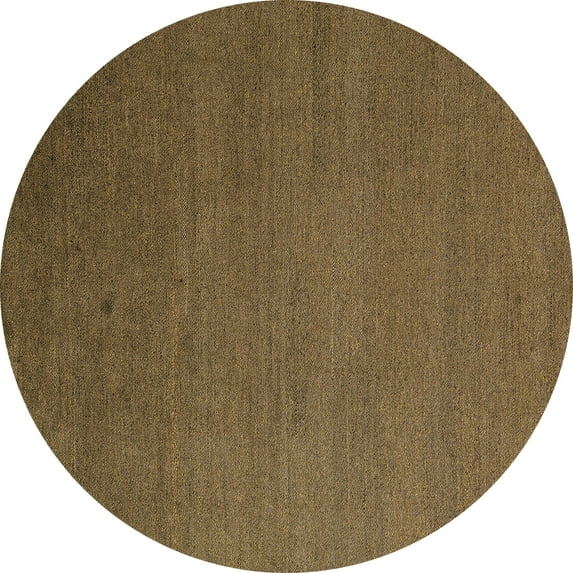 Ahgly Company Indoor Round Abstract Brown Modern Area Rugs, 8' Round