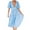 Light Blue womens dresses, variant on Usmixi Summer Dresses for Women Elastic Waist Flowy Smocked Swing Causal Beach Sun Dresses Short Sleeve V-Neck Solid Long Sun Dress Blue XL Up to 65% off