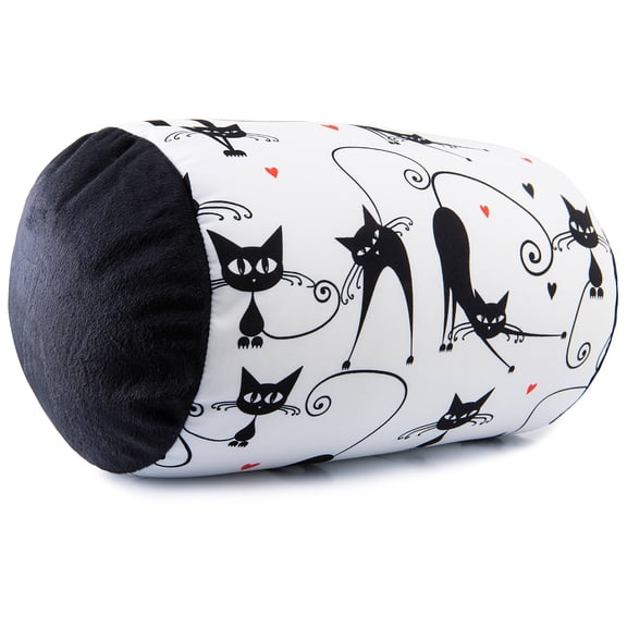 Mooshi Squish Microbead Bed Pillow, 14" x 7" - Airy Squishy Soft Microbeads - Eighteen Fun Bubbly Colors To Choose From - Cuddly And Fun Dormroom Accessory - Bed Pillow, Abstract Cat