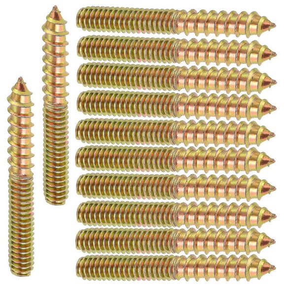 12Pcs Double Thread Screws, Wood Furniture Connector, M6 x 40mm