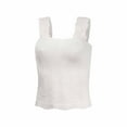thumbnail image 5 of Sijiajgjfu Womens Tank Tops Square Neck Jacquard Sleeveless Shirts Slim Fit Solid Color Fashion Tee Blouses White L, 5 of 10