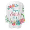 thumbnail image 5 of YLHFASHION Chemises de Pâques pour Femmes Manches 3/4 Col Rond Été Costumes Mignons Vacances Tenue de Pâques Manches Trois-Quarts Soldes T-shirt Manches Longues pour Femmes, 5 of 5