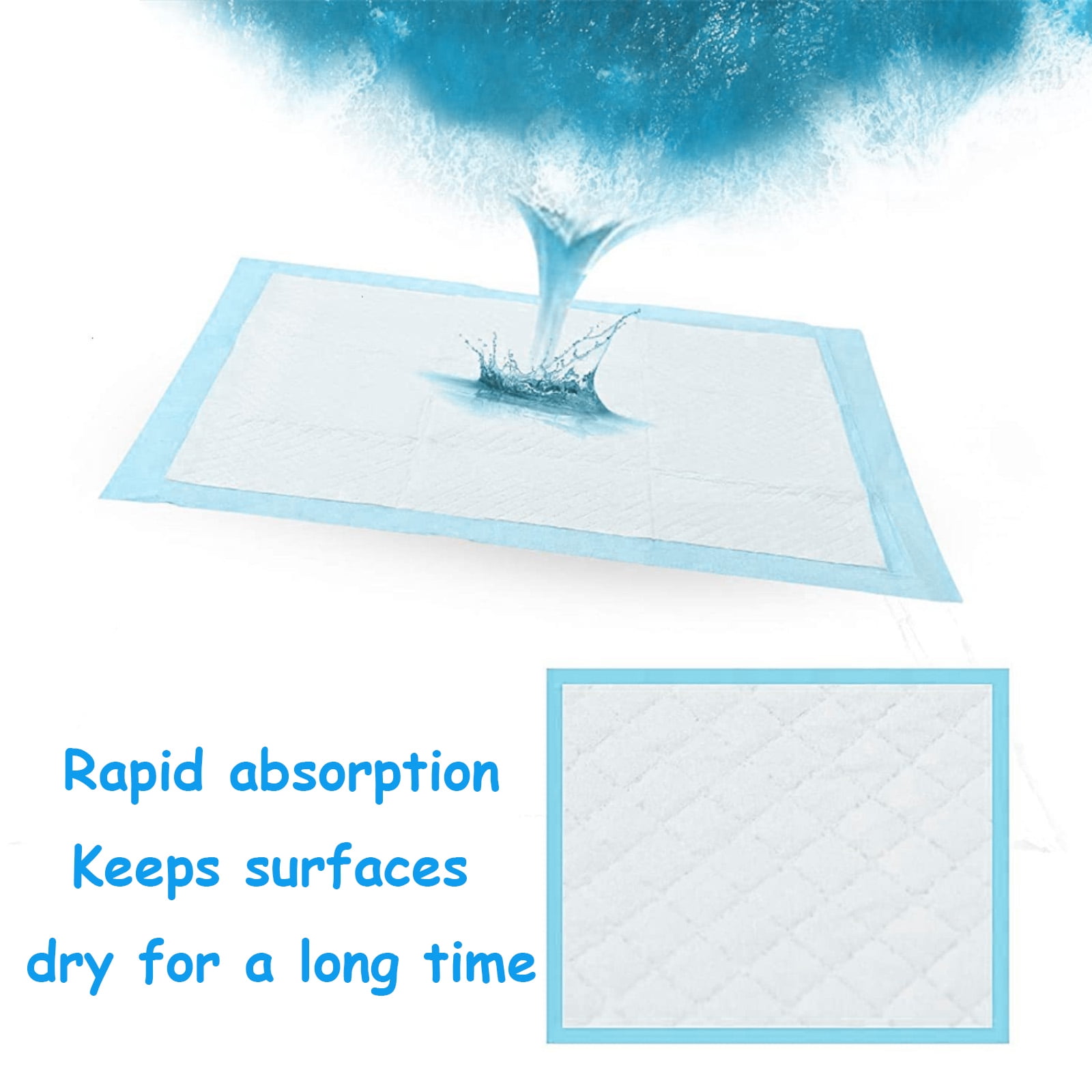 100 Pack Disposable Changing Pads Baby Disposable Underpads Waterproof Diaper Changing Pad Breathable Underpads Bed Table Protector Mat, 33*45Cm
