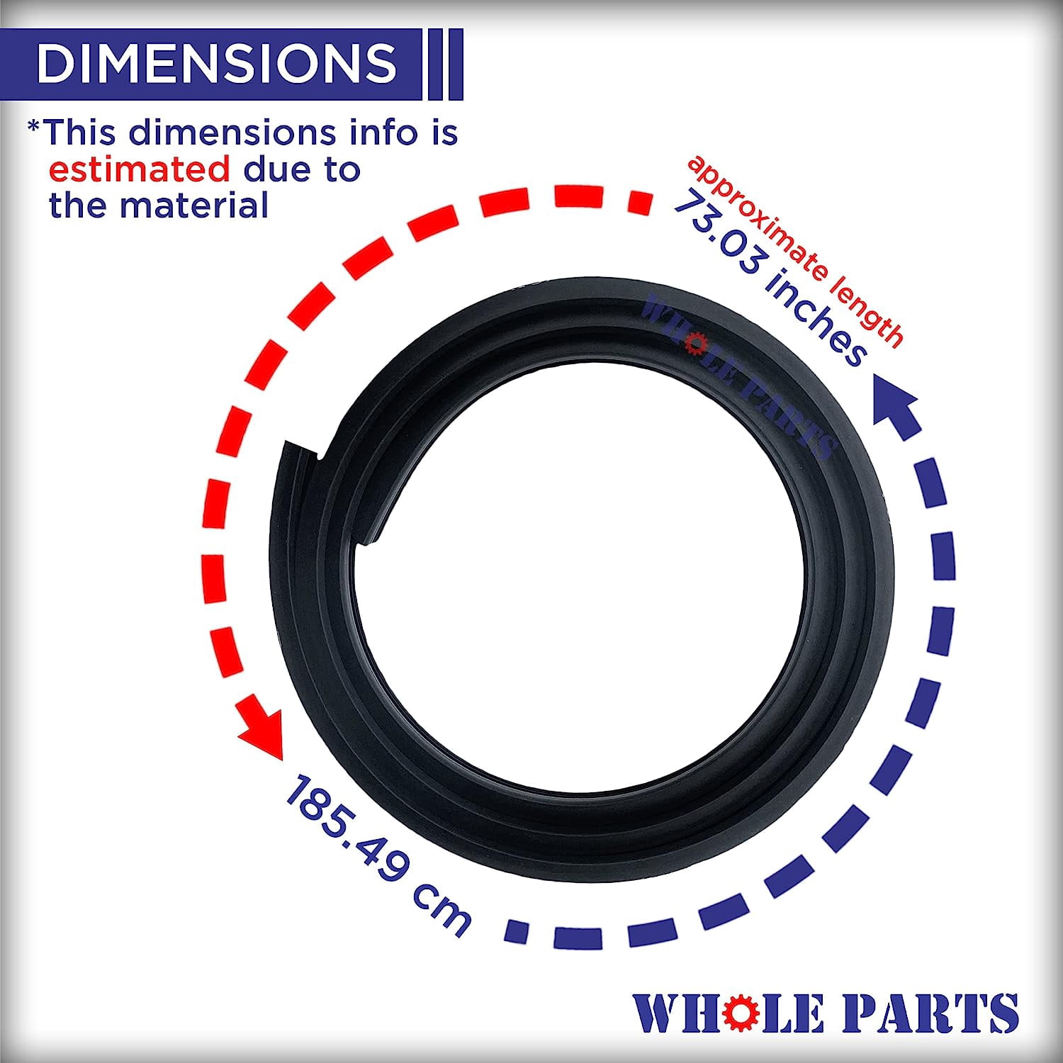 Whole Parts Dishwasher Door Seal Part # 117158011 - Replacement & Compatible With Some Frigidaire and Electrolux Dishwashers - 2 Yr Warranty