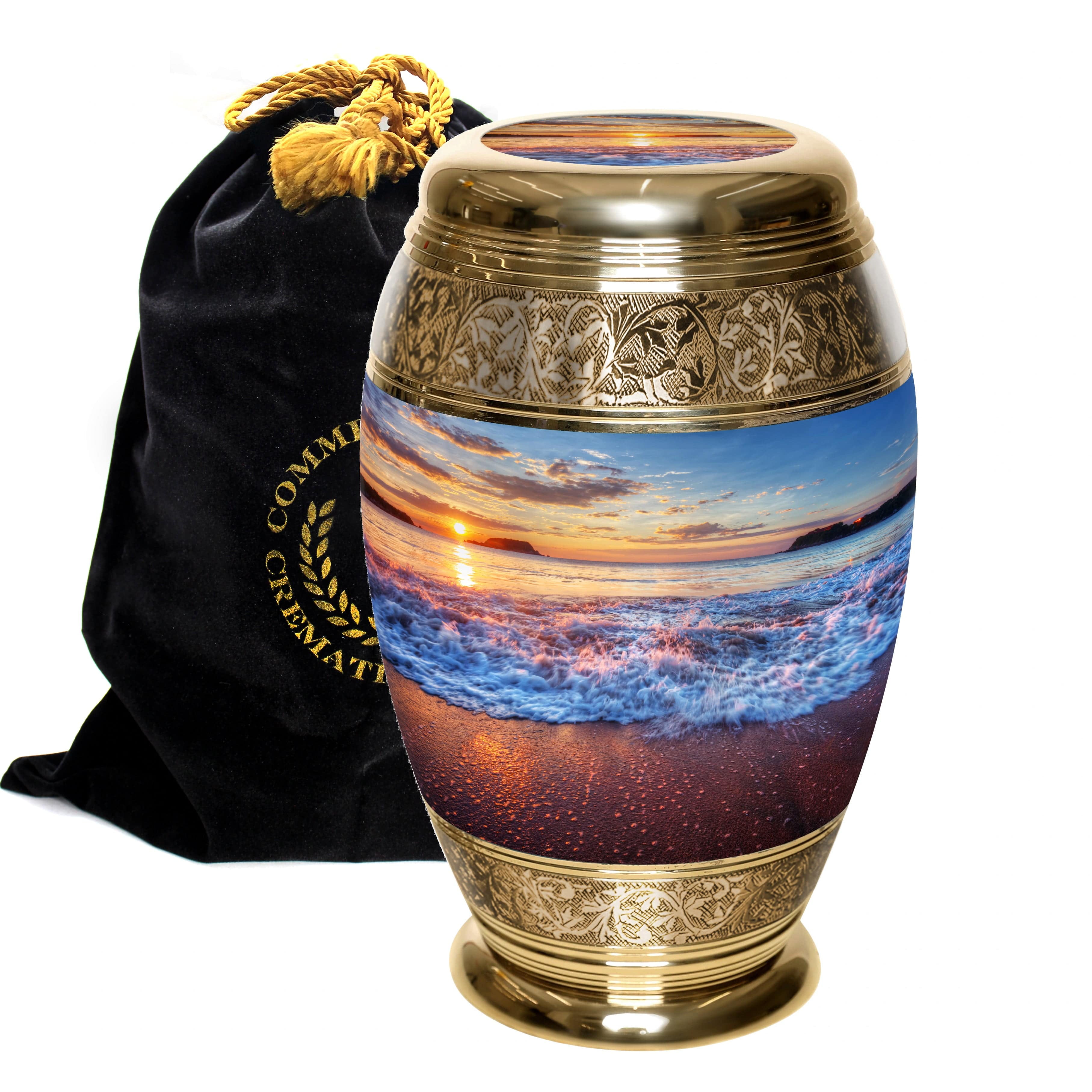 Hawaiian Summer Sunset Urn- Cremation Urns for Human Ashes Adult for Funeral, Burial, Niche, or Columbarium Cremation - Urns for Adult Ashes - Cremation Urns for Human Ashes - Medium