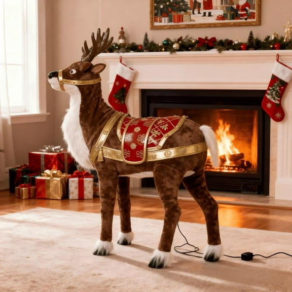 Big New Year Elk / Reindeer Classic Plush Decoration | Essential for Home & Party & Store Christmas Vibe【New Year Special Supply】