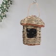 thumbnail image 4 of Césped natural colgado nido de paja Bird Hut Birdhouses para encantadores decorativos 13x8cm kusrkot Casa de pájaros, 4 of 8