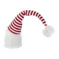 thumbnail image 3 of Northlight Plush Gnome Head with Striped Hat Christmas Decoration - 19" - Red and White, 3 of 5