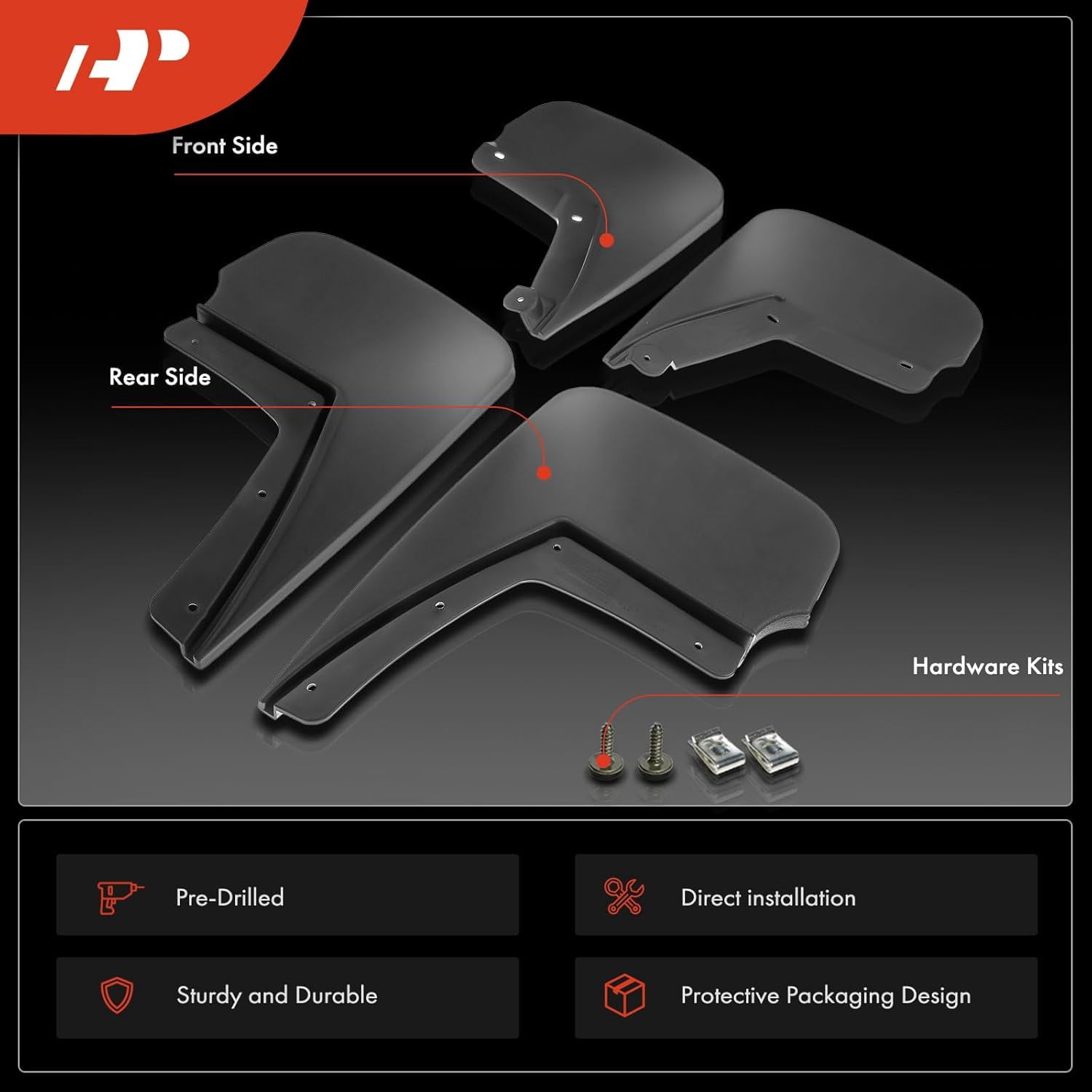 A-Premium Splash Guard Mud Flaps Replacement for Chevrolet Tahoe 2015-2018 4-PC Set