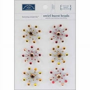 Karen Foster Swirl Burst Brads, 1-1/4", 6pk
