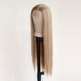 thumbnail image 3 of Soidarity Pelucas delanteras de pelo liso sintético auténtico de seda para cambiar de estilo pelucas rectas de aplicación amplia Cuidado del cabello, 3 of 6