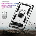 thumbnail image 5 of Allytech Rugged Case for Google Pixel 8 Pro 6.7", Military Grade Protection Shockproof Ring Holder Stand Anti-Scratch Compatible with Car Mount Phone Case Cover for Google Pixel 8 Pro - Silver, 5 of 7