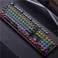 thumbnail image 3 of Monstrate Teclado mecánico para juegos Punk RGB retroiluminado 180mA reemplazable USB con cable Home Office Mute Keypad para Laptop Gamer Estaciones de acoplamiento para portátiles, 3 of 5