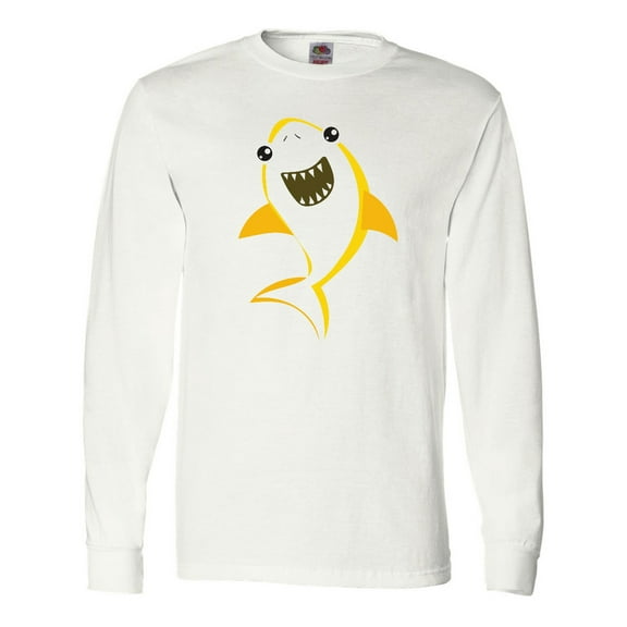 Inktastic Cute Shark, Little Shark, Yellow Shark Long Sleeve T-Shirt