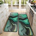 thumbnail image 4 of Kitchen Rugs Sets Of 2,Green Gray Yellow Marble Pattern Anti Fatigue Kitchen Mat Rugs Non Slip Washable,Decorative Kitchen Floor Mats for Kitchen,Sink,Laundry,17"x47"+17"x47", 4 of 5
