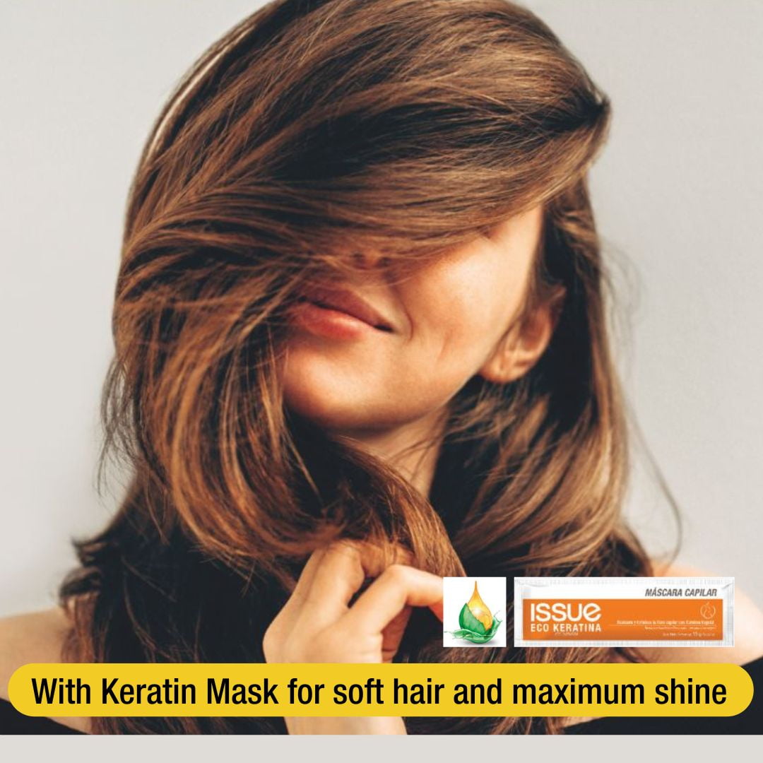 Issue Color Keratin Pack, Includes Color, 20 Vol Peroxide and Keratin Mask, 8.0 Light Blonde, Rubio Claro, 3.78 oz