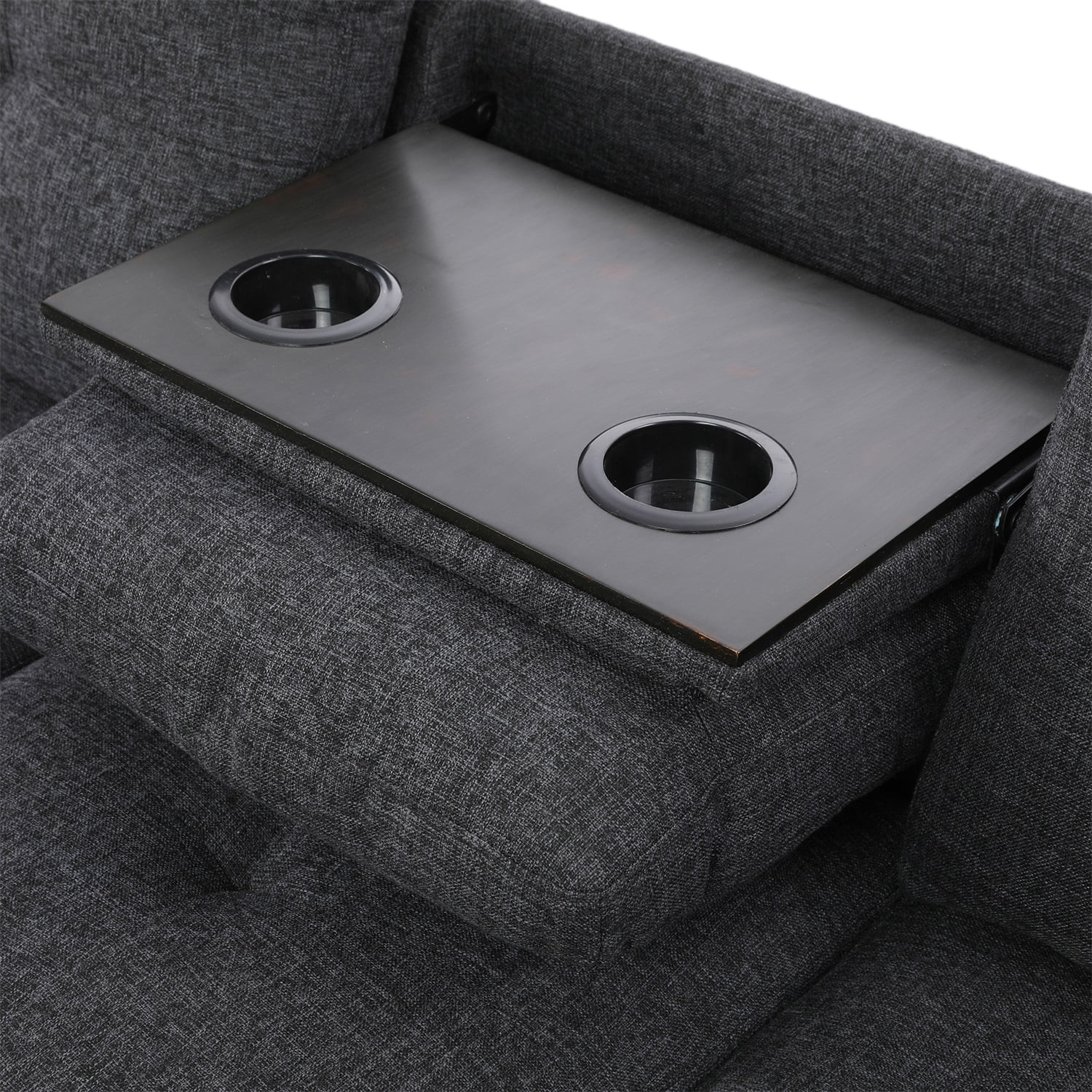 Hommoo Sofa Set, Linen 2-Piece Sofa Living Room Sofa Set,L-Shaped Living Room Couches,Black Grey