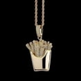 thumbnail image 2 of 1.30Ct Round Real Moissanite Women's Unique Fries Pendant 14K Yellow Gold Plated, 2 of 2