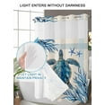 thumbnail image 4 of No Hook Cloth Fabric Shower Curtain with Snap in Liner, Coastal Turtle Waterproof Shower Curtains Set with See Through Top Window, Blue Starfish Coral Ocean Stripes Retro Bath Curtains Shower 36"x72", 4 of 6