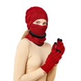 thumbnail image 4 of Gorro, bufanda, máscara y guantes cálidos de 4 piezas para hombres y mujeres (rojo) Sincero Electrónica, 4 of 4