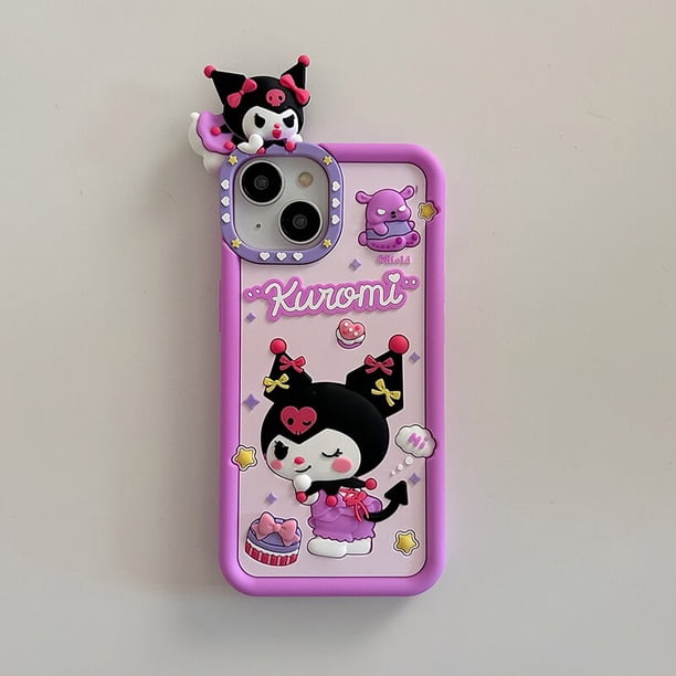 Fundas de teléfono con dibujos animados Sanrio Kuromi para iPhone 14 13 12 11 Pro Max Mini XR X XS MAX funda de silicona suave a prueba de caídas Fivean unisex