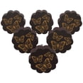 thumbnail image 1 of IBA Indianbeautifulart Brown Engraved Knobs Wooden Wardrobe Knobs Cabinet Drawer Pull 10 Pcs, 1 of 3