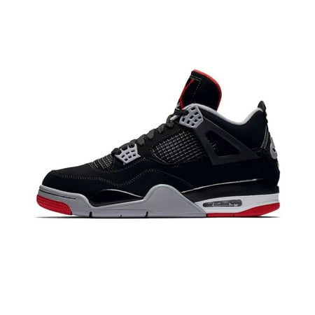 

Air 4 Retro Breed Leather Bulls Anti Slip Mid Top Retro Basketball Shoes for Men Women Black Red 308497-060 2019 Edition US8