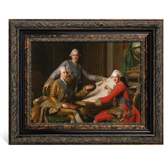 DIY Wood Frame for Canvas Paintings, 2.4 Wide Antique Ornate Canvas Frames for Oil Painting Art Prints Gold Frame for Home Living Room Wall Decor (No Backboard & Glass Cover)