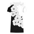 thumbnail image 6 of Mifsaly Womens Mini Casual Dresses Cold Shoulder Short Sleeve V Neck Summer Floral Print Shift Dress Comfy Daily Wear Breathable Flowy Sundress L, 6 of 6
