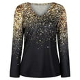 thumbnail image 4 of PATLOLLAV Womens Casual Long Sleeve Print V-Neck Blouse T-Shirt Ladies Tops, 4 of 6